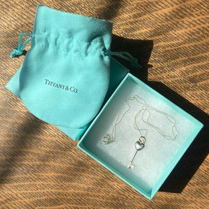 Tiffany & Co. Sterling Heart Key Pendant with Diamond Accent